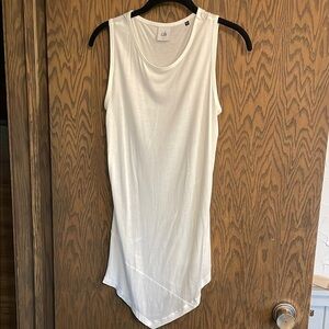 CAbi White Asymmetrical Sleeveless Tank Top
